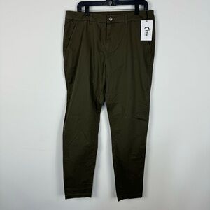 Zyia Mens Olive Dress Chino 33" Trousers Pants Career Professional